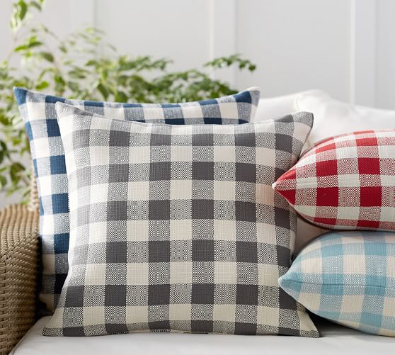 Gingham Indoor Outdoor Pillow Pottery Barn