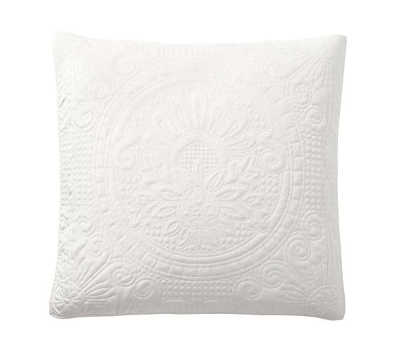 Velvet Medallion Quilted Pillow Shams Classic Ivory Pottery Barn