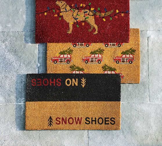 No Shoes Snow Shoes Doormat Pottery Barn