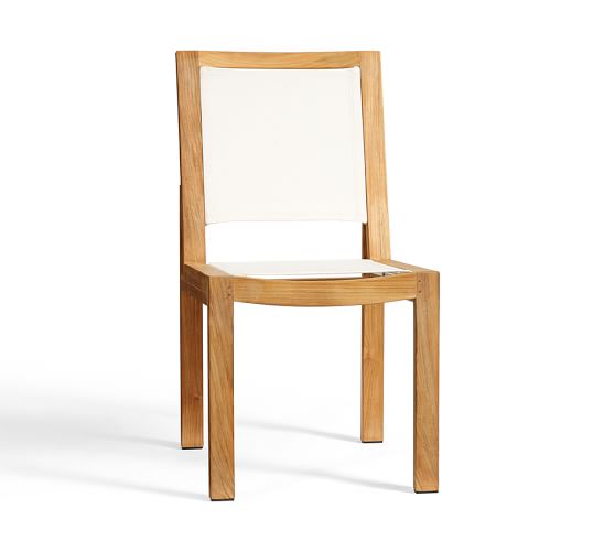 Madera Teak Mesh Stacking Dining Chair Pottery Barn