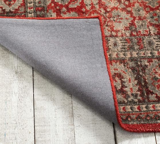 Marguerite Printed Rug Red Multi Pottery Barn