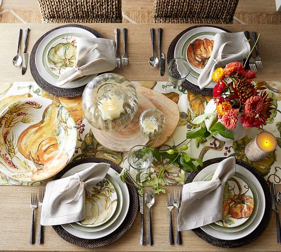 Harvest Pumpkin Salad Plates, Set of 4 Assorted Pottery Barn