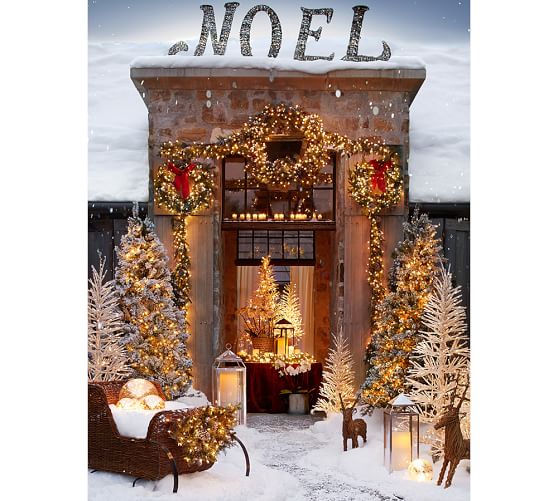Lit Outdoor Twig Noel Sign Pottery Barn