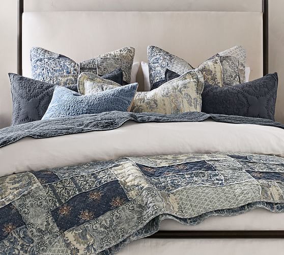 Delaney Patchwork Cotton Quilt Sham Pottery Barn