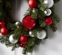 Ornament Pine Wreath & Garland – Red & Silver | Pottery Barn