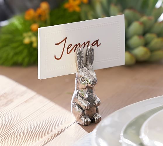 Silver Bunny Placecard Holder Set Of 4 Pottery Barn