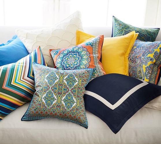 Textured Linen Frame Pillow Cover Pottery Barn