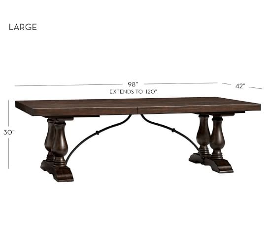Lorraine Extending Dining Table, Hewn Oak Pottery Barn