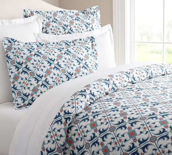Lyon Tile Organic Patterned Duvet Cover Sham Pottery Barn