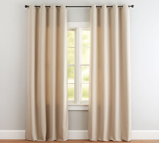 Outdoor Grommet Curtain Gray Drizzle Pottery Barn