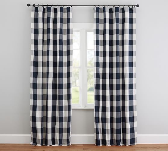 Buffalo Check Curtain Gray Pottery Barn
