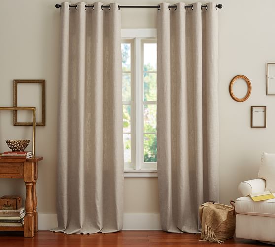 Emery Linen Cotton Grommet Blackout Curtain Oatmeal Pottery Barn