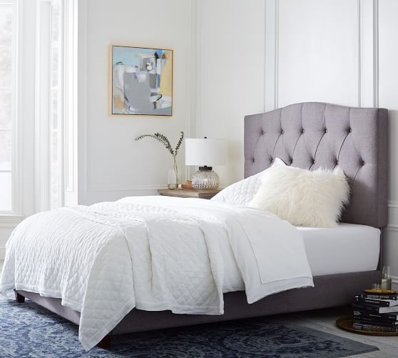 Elliot Curved Upholstered Bed Pottery Barn