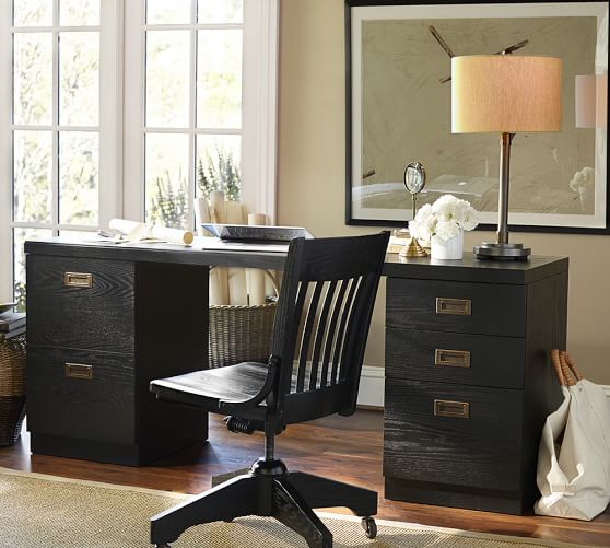 Reynolds Rectangular Desk Set Office Desk Pottery Barn