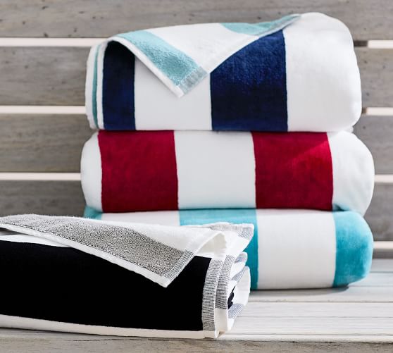 Reversible Awning Stripe Beach Pool Towels Black Gray Reversible Awning Stripe Beach Pool Towels Black Gray