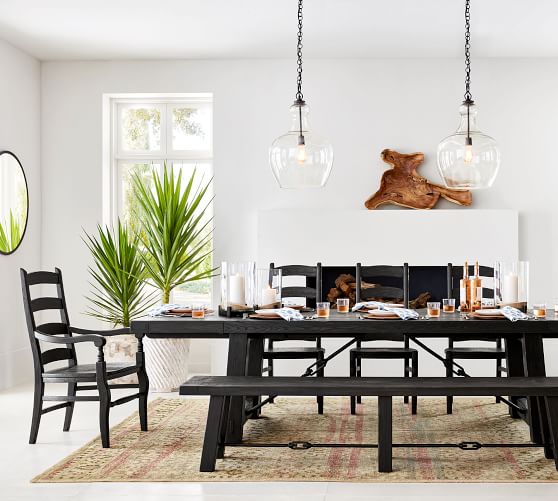Benchwright Extending Dining Table Blackened Oak Pottery Barn