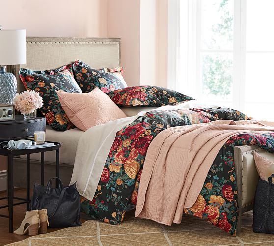 Amela Floral Print Cotton Patterned Duvet Cover Sham Pottery Barn