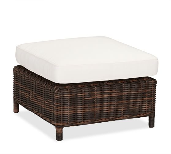 Torrey All Weather Wicker Ottoman Espresso Torrey All Weather Wicker Ottoman Espresso