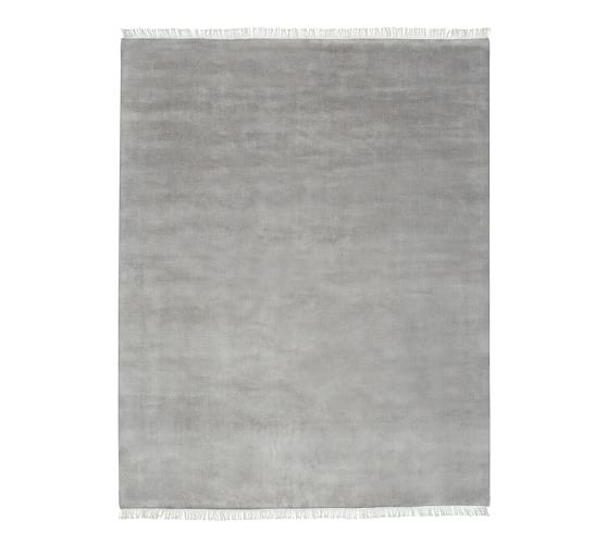 Fringed Hand Loomed Rug Gray Pottery Barn