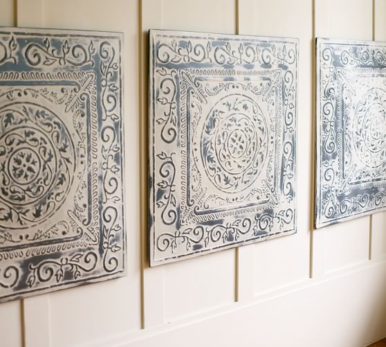 Vintage Tin Tiles Set Of 3 Pottery Barn
