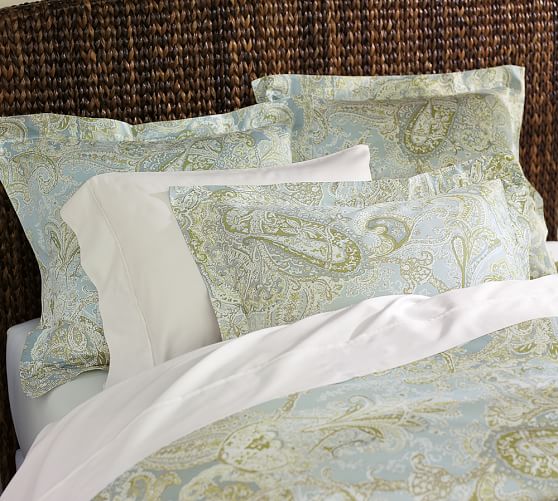 Blue Sienna Paisley Patterned Duvet Cover Sham Pottery Barn