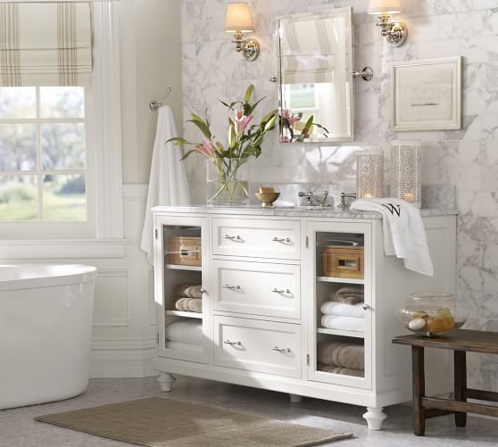 Classic Modular Single Wide Sink Console With Doors Cubby