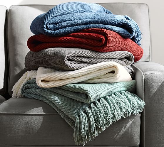 Stinson Chenille Throw Blanket Pottery Barn