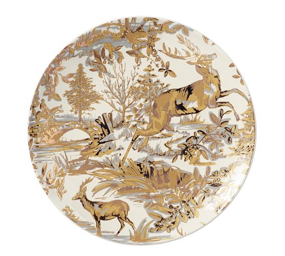 Alpine Toile Salad Plate Set Of 4 Gold Pottery Barn