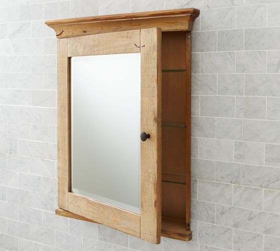 Mason Reclaimed Wood Recessed Medicine Cabinet Wax Pine Finish