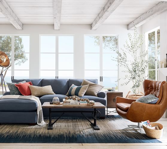 Wells Leather Tufted Swivel Armchair Pottery Barn