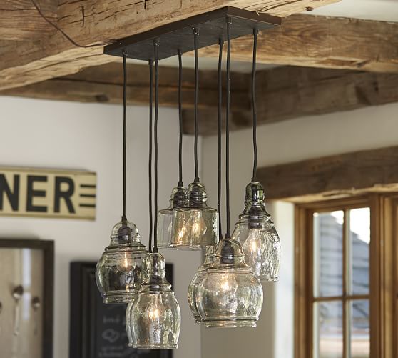 Paxton Glass 8 Light Pendant Pottery Barn