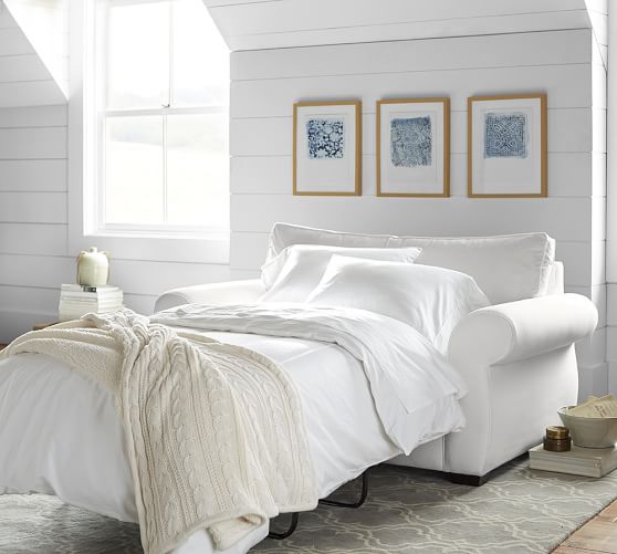 Pearce Upholstered Twin Sleeper Sofa With Memory Foam Mattress