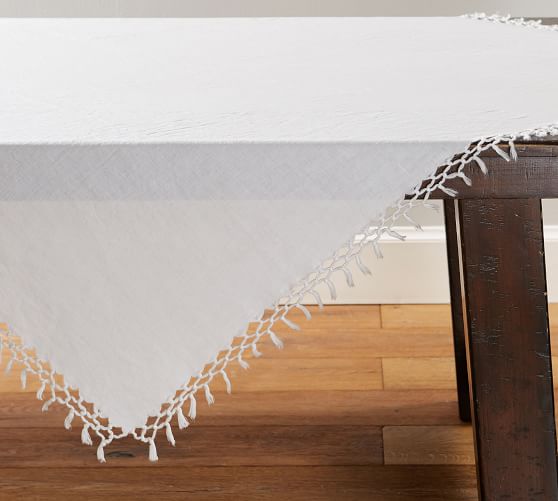Linen Table Throws Tablecloths Pottery Barn