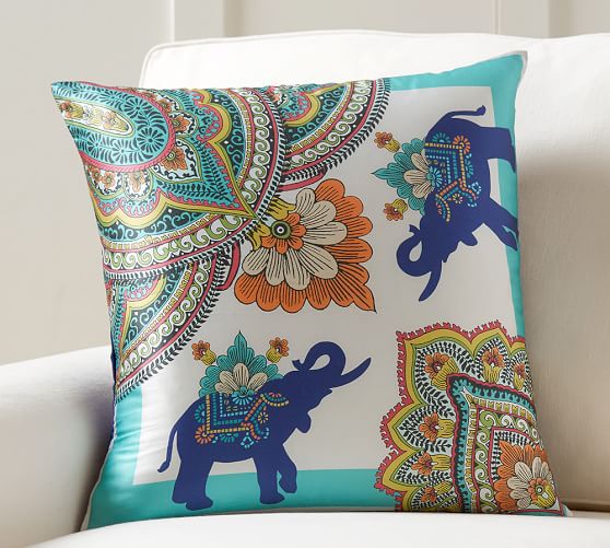 Elephant Scarf Print Decorative Pillow Cover Pottery Barn