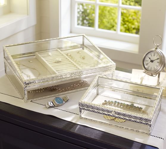 Pottery Barn Glass Jewelry Box