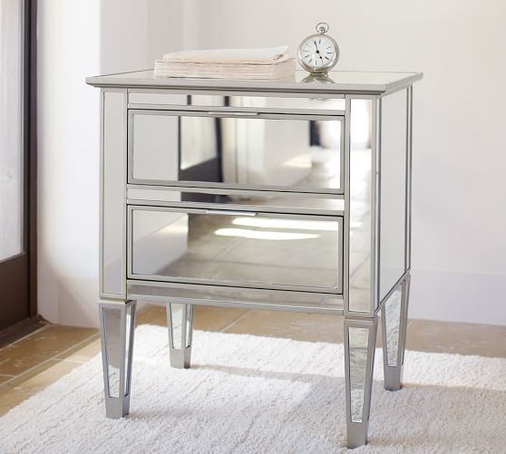 Pottery Barn Mirrored Side Table