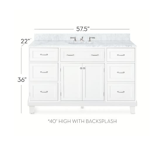 Custom Classic Single Sink Vanity 57 5 Pottery Barn