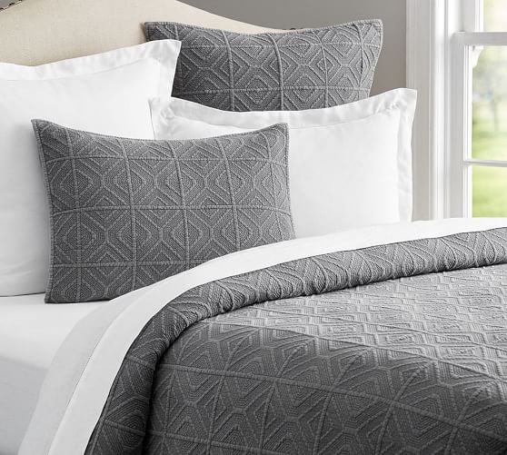 Diamond Stonewashed Coverlet Sham Pottery Barn