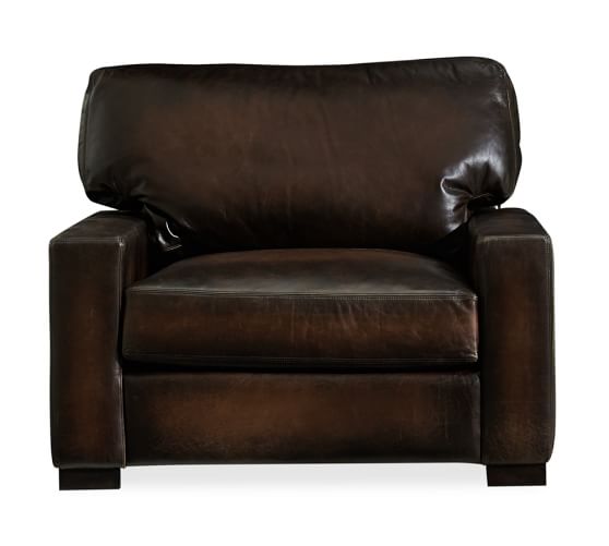 Turner Square Arm Leather Armchair Pottery Barn