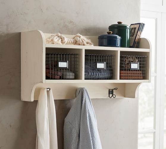 Wade Wood And Wire Cubby Almond White Pottery Barn