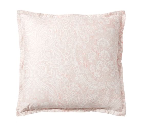 Vanessa Printed Tencel Pillow Sham Soft Rose Pottery Barn