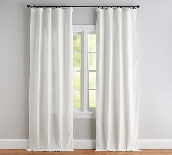 Seaton Textured Curtain White Pottery Barn