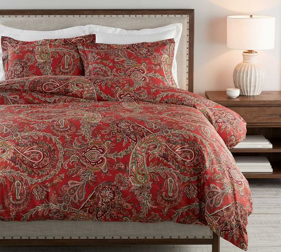 Caroline Paisley Organic Cotton Duvet Cover Shams Pottery Barn