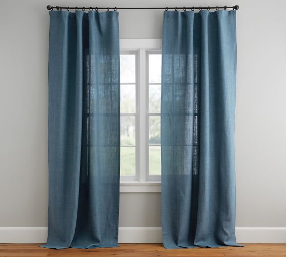 Belgian Linen Curtain Made With Libeco Linen Riviera Blue
