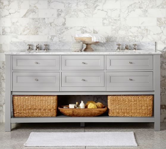 Classic Double Sink Vanity Gray