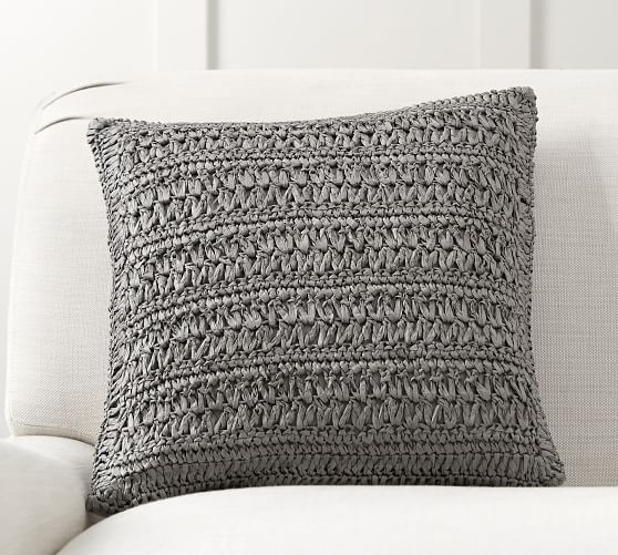 Gray Paper Knit Decorative Pillow Cover Pottery Barn