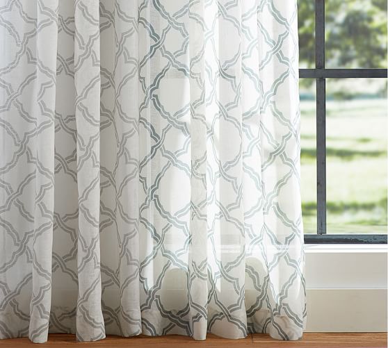 Kendra Trellis Sheer Curtain Pottery Barn
