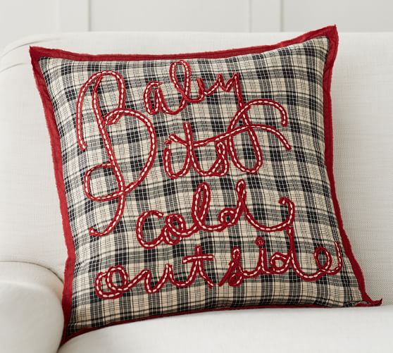 Baby It S Cold Outside Plaid Pillow Cover Pottery Barn