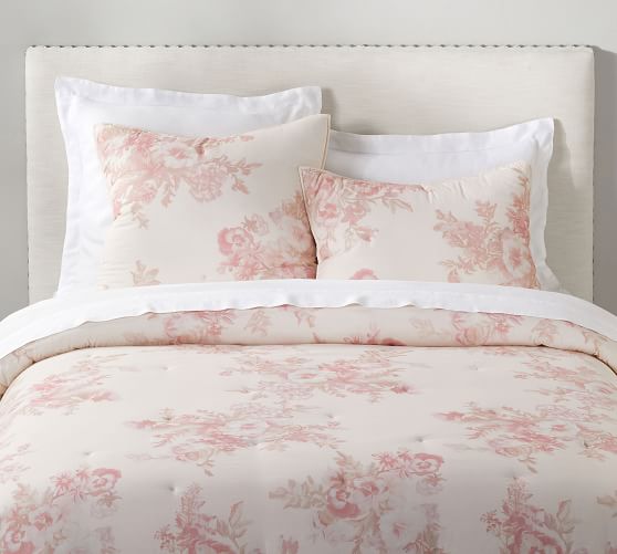 Monique Lhuillier Rose Bouquet Floral Print Quilt Sham Pottery