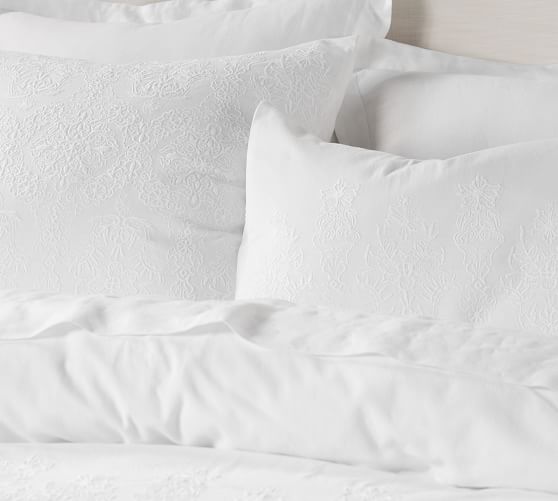 Adette Embroidered Cotton Pillow Sham Pottery Barn